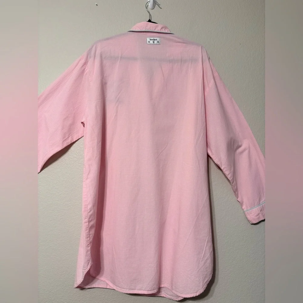 Disneyland Resort Pink White Gingham Eeyore Long Sleeve Button Sleep Shirt. XL - Picture 2 of 15